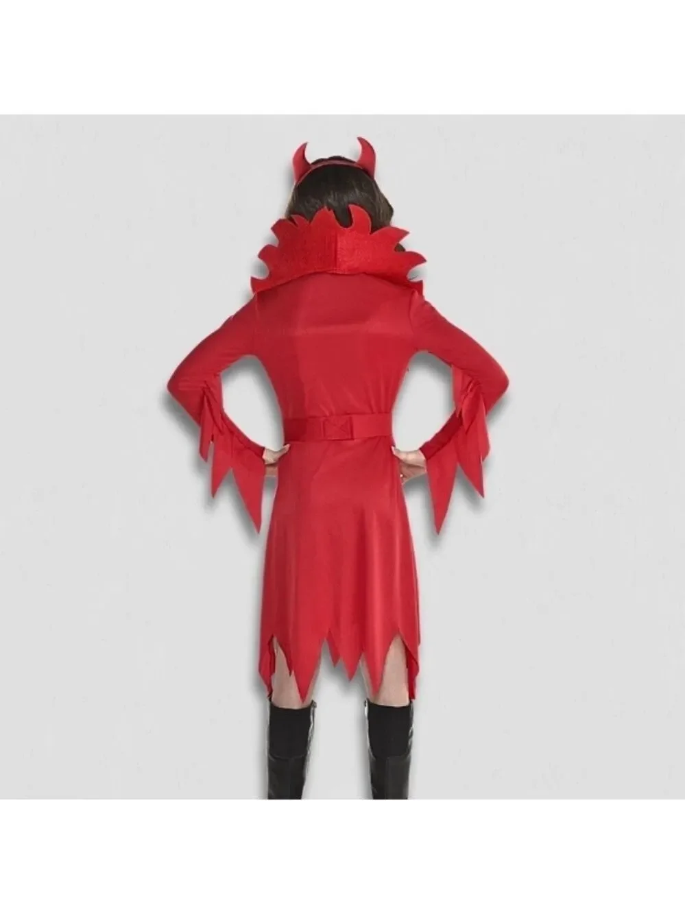 NIB Devious Devil Girls Costume Set Dress/Collar/Headband Red 4-6